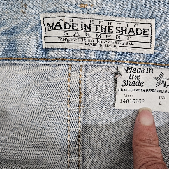 Vintage 80s90s Made Invthe Shape Light Blue Jeans with Betty Boo Paint - Picture 4 of 10